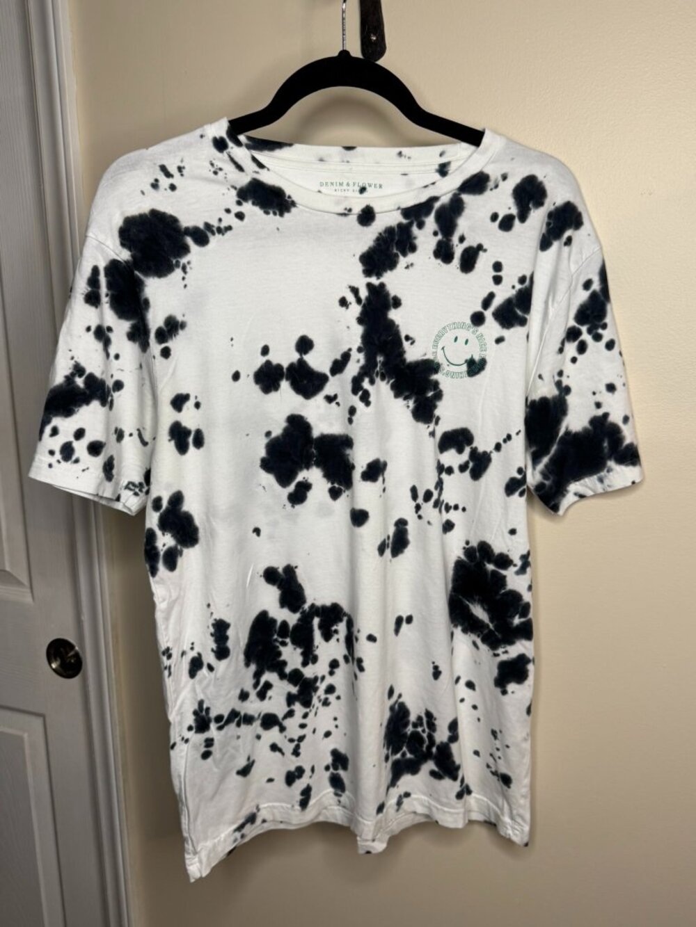 Denim & Flower Ricky Singh "Everything's Nice" Tie Dye Gray/White Tee